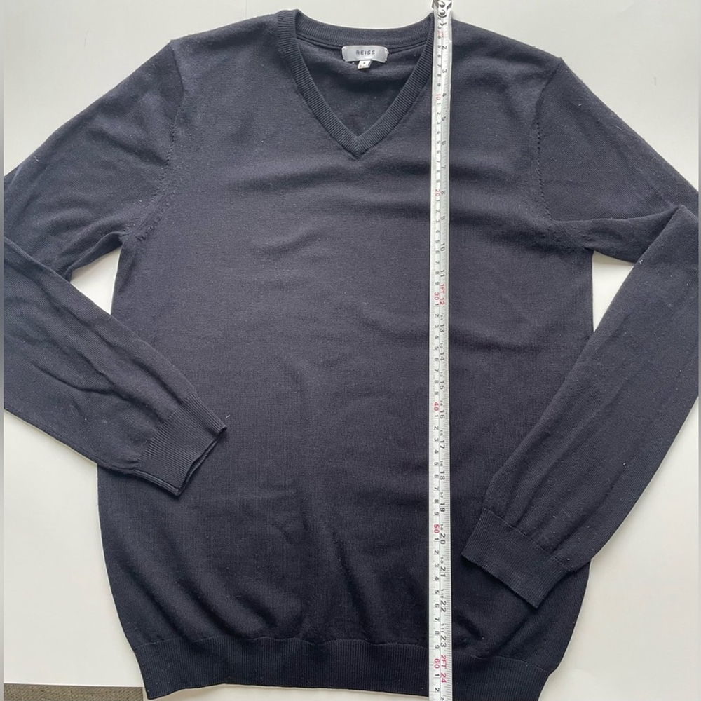 REISS Wool Sweater neck black dark navy small - Picture 3 of 5